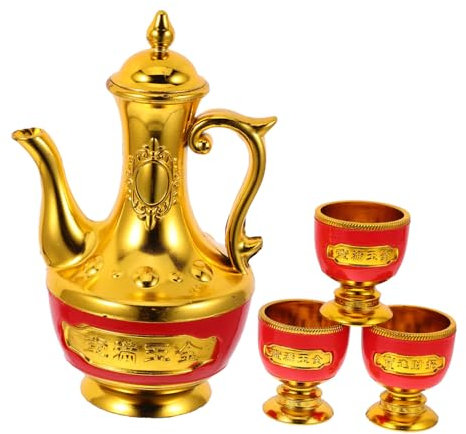 Holibanna Coupe Renaissance Décorations De Fête Fournitures Jeux De Tasses à Théière Couleur Dorée Dorée Tasses Offrande Eau Pour Pratique Spirituelle