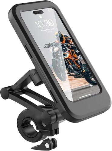Support de téléphone pour vélo étanche, universel, rotatif à 360°, avec sac pour écran tactile, compatible avec vélo, moto, scooter, pour smartphones de 4,7 à 6,8 pouces