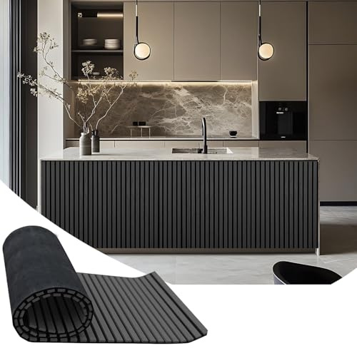 94.5 x 23.6 in Acoustic Wood Wall Panels,3D Flexible Soundproof Absorbing Panels,Wood Slat Panel for Interior Wall Decor (Dark Grey)
