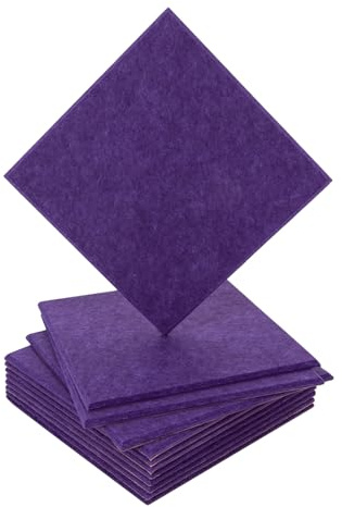 12 Stück hochdichte schallisolierte Wand Wanddekoration Akustikplatten Selbstklebend akustische Handhabung Platte Aufkleber Wohnzimmer Büro Heimkino (11.8 * 11.8in) lila