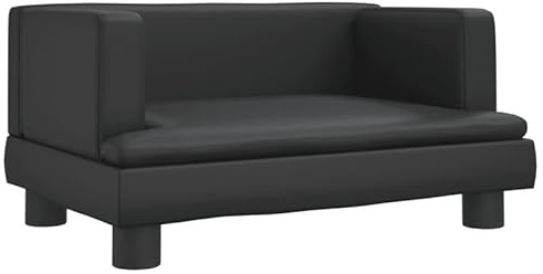 Eleganz Kindersofa Schwarz 60x40x30 cm aus Kunstleder – Modernes & Langlebiges Kinderzimmer Möbelstück aus Massivholz & PU-Leder – Perfekt für Kleinkinder
