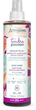 ACTIVILONG - Rinçage Éclat Tendre Passion - Cheveux Ondulés, Bouclés, Frisés et Crépus - 99% d'ingrédients d'origine naturelle - Sans Silicone - Sans Sulfate - Made in France - 250 ml