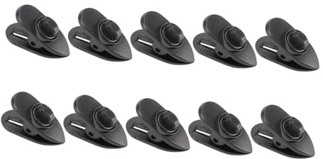MUELODSIC 10Pcs Rotate Earphone Cable Clips Winding Headphone Line Holders for Wired Headphones Earphones Players Lightweight Black