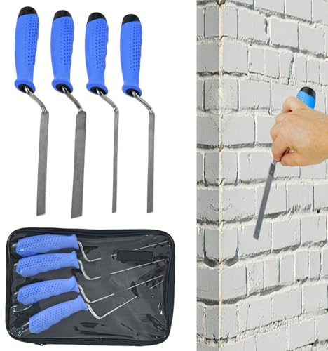 Celuicion Herramientas para juntas de mortero – Juego de 4 paletas de mortero de cemento precisas, herramienta ergonómica para sellar yesado, renovación del hogar