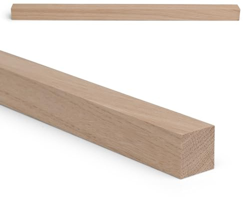 Woodsellers® Eiche nach Maß 25 x 25 mm [350–1000 mm de longueur sélectionnable] – Planche de bois en bois massif (rabotée et à angle droit) – séchée techniquement et nature (naturel, 25 x 25 x 1000mm)