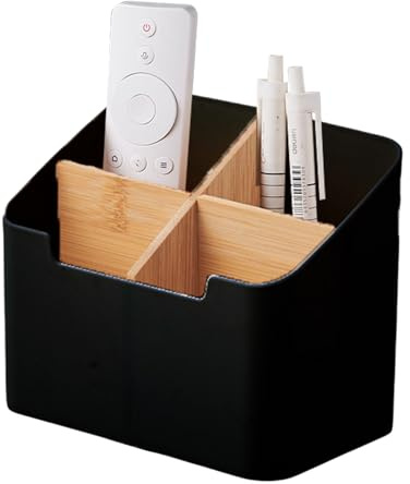Soporte para mando a distancia – Organizador de escritorio, de accesorios, dispositivo multimedia, teléfono, bolígrafo, almacenamiento de cosméticos, solución organizadora de caddy con