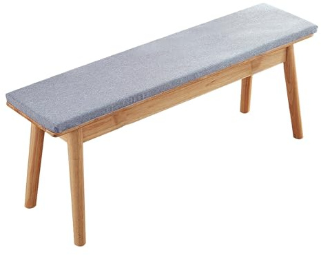 FENYIGE Bierbankauflage Gepolstert 60 x 70 cm Unterseite Antirutsch Bankkissen Outdoor Indoor Waschbar Abnehmbar für Innen Outdoor Fensterbank Couch, Hellgrau