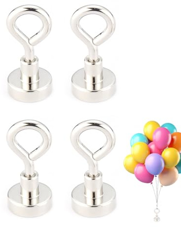 RAMGLYO Pesos Magnéticos para Globos de Helio, 4 Unidades Reutilizables para Fiestas, Cumpleaños, Bodas y Decoración de Eventos