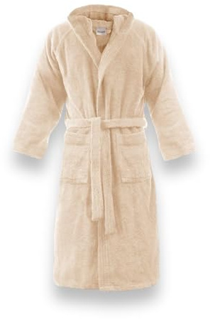 Bassetti Time Accappatoio Spugna con Cappuccio Uomo Donna da 360 gr/mq, Beige, L