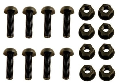 BEK-FIX 8 Black Plastic Number Plate Screws & 8 Black Nuts Bolts Fixings Fittings Fixers