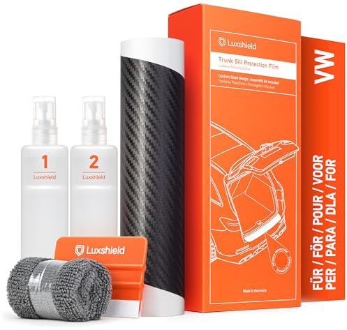 Luxshield Ladekantenschutz Folie für VW Passat Variant B8 3G I 2019-2024 - Stoßstangenschutz, Kratzschutz, Lackschutzfolie - Carbon Schwarz
