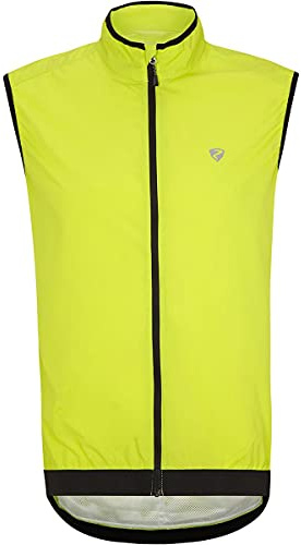 Ziener Herren NECHAMUS Windweste - Fahrrad,Outdoor,Sport - Winddicht|atmungsaktiv|wasserabweisend, Lime, 48