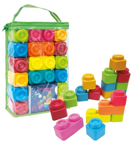 Tachan Bloques de Construcción Blandos de Goma 36 Piezas para Niños a Partir de 12 Meses (CPA Toygroup Trading 751T00550)