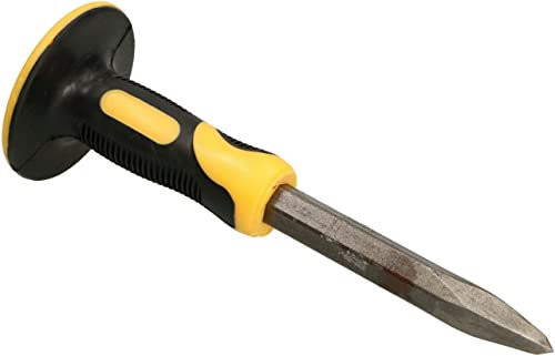 KOTARBAU® Burin pointu de maçon 250 x 18 mm avec protection de la main robuste