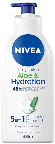 NIVEA Loción Corporal Aloe Vera (1 x 625 ml), body loción refrescante para 72 h de hidratación profunda, loción hidratante con aloe vera, ácido hialurónico y sérum nutritivo