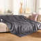Thermal Fleece Electric Heated Throw Blanket Super Soft Flannel Velvet Faux Fur Mink Throw – 6 Heat Settings – Digital Controller – 4 Hours Auto Shut Off – 130x180cm (Grey)