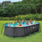 FUNSICLE, Piscine Tubulaire, Hors Sol, Ovale Oasis Designer, Liner Résistant, Livrée bâche de Protection, Tapis de Sol, échelle de sécurité et avec épurateur, Cartouche Type C, 6,10x3,66x1,22M, Noire
