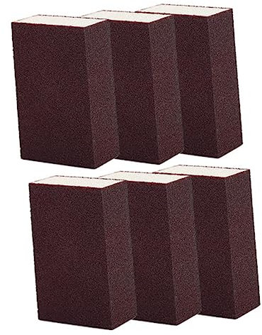 BELLIFFY 6St Schwamm Block Wäscher Schwämme grober Schleifklotz Schleifen sanitärreiniger Hygiene Reiniger Dish Sponge Cleaner glasdach Reiniger Küchenreinigung Pfannenschleifblöcke Brown