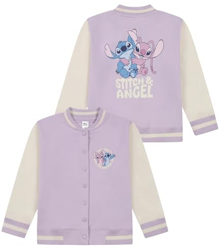 Disney Lilo and Stitch Veste bomber universitaire Stitch et Angel pour enfants, violet, 10-11 ans