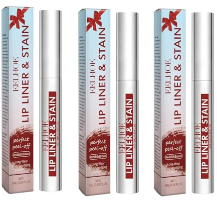 Avtagbar, vattentät och avtagbar läppkonturpenna, plump Lip Lines Lip Liner, Long Last Peel Off Lip Liner, 5 ml (3 st/3 ml)