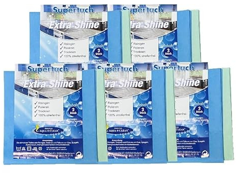 Aqua Clean Supertuch Extra Shine Reinigen, Polieren & Trocknen 10er Set