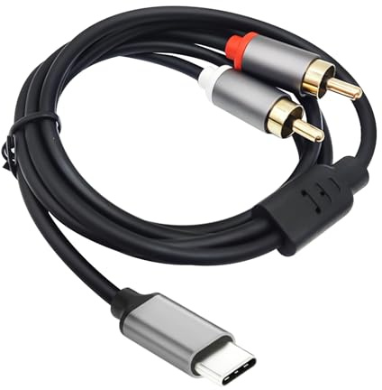 USB C auf Cinch Audio Kabel 2RCA Adapterkabel, Y Splitter USB C Cinch für Verstärker, Kabel Typ C auf Stereo Out Aux für iPhone 15 Serie MacBook iPad Samsung Galaxy Huawei Pixel Verstärker Heimkino