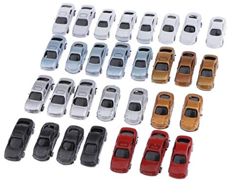 30 Stück lackierte Modellautos, Baubahn-Layout, Z Maßstab 1:200