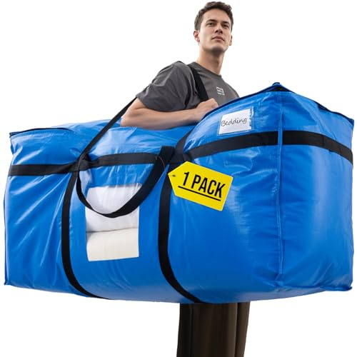 TAILI Extra Große Umzugstasche, Jumbo Storage Bags, 1 Stück Blau | Mit Reißverschlüssen, Ideal für Umzug und Lagerung von Bettwäsche, Kleidung, Decken, Bettdecke und Quilt