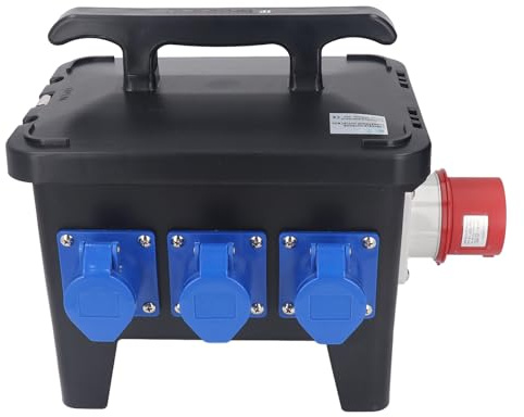Distribution Protection Box Portable Outdoor Power Distribution Unit with RCBO Leakage Protector AC 220V 380V 240V 415V for Construction Sites Houses Industries Gardens ABS