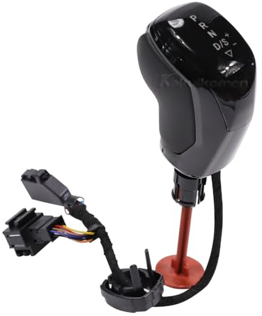 Kakulkomen Elektronischer Schaltgriff LED Schaltknauf für VW Golf MK6 MK7 Passat B7 B8 Tiguan MK2 Skoda Octavia Sitz DSG, Rot/Weiß Licht (Glanz Schwarz Rot Licht Schwarz)