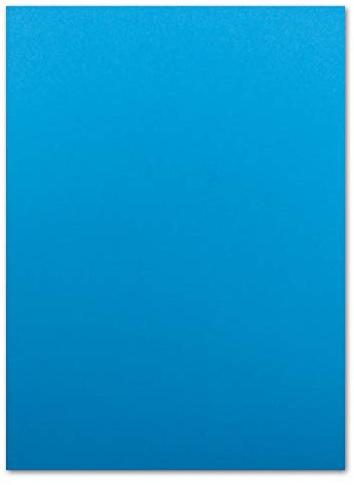 50x DIN A4 Papier - Azurblau (Blau) - 110 g/m² - 21 x 29,7 cm - Ton-Papier Fotokarton Bastel-Papier Ton-Karton - FarbenFroh