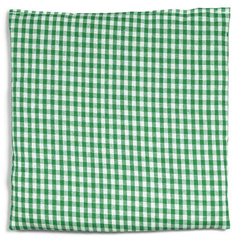 Cojín de semillas de colza, 19 x 19 cm, color verde y blanco, pequeño como cojín de calor y frío