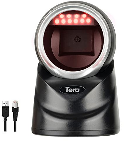 Tera Barcode Scanner Handsfree Omnidirectional: 2D USB Adjustable Head 9100