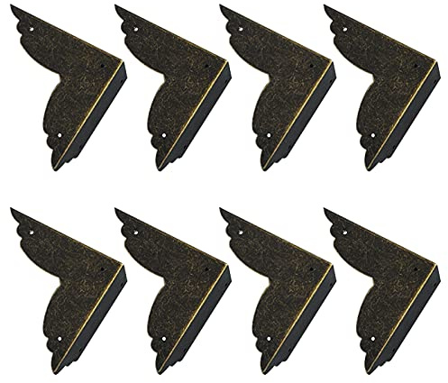 INCREWAY Eckenschutz, FURNITURE_EDGE_BUMPER, Metall, Bronze, 8 Stück, Tisch, Retro-Stil, Möbel, Holzkisten, Schutz