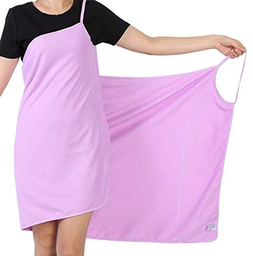Robe Serviette, Robe Serviette de Bain Femme, Peignoir Salle de Bain, Baignoire Serviette de Bain, Jupe de Bain Absorbant l'eau des Femmes, Wearable Jupe Wrap, pour Spa Beach Sauna (Violet)