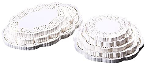 Spitzendeckchen-Papier, 140 Stück, rund, dekorative Papier-Tischsets, Spitzen-Tischdeckchen für Kuchen, Hochzeit, Geschirr, Dekoration, rund, 8,5 Zoll
