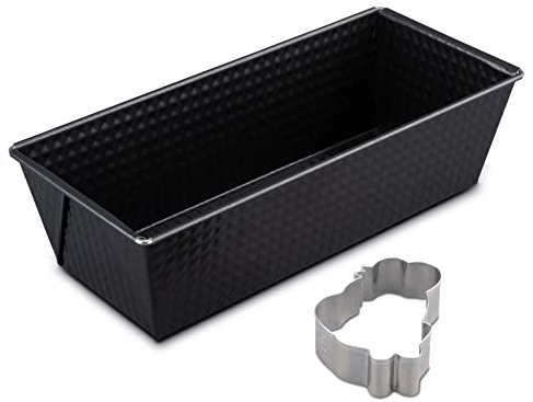Zenker 8915 Moule à Gâteau, Moule à Cake, Plat à Four Rectangulaire, Moule Antiadhésif, Plat pour Cake avec Emporte-Pièce Haribo, Acier Inoxydable, Noir, Argent, 25,5 x 11,5 cm