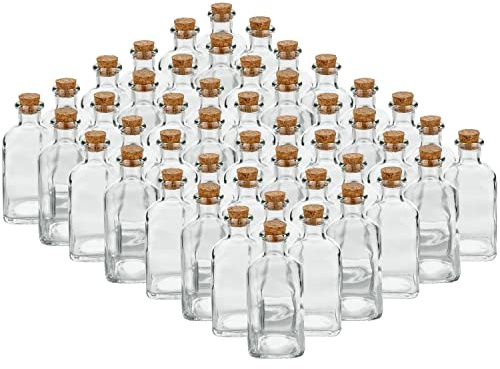 72x 120ml Glasflaschen mit Korken zum Befüllen - Leere Fläschchen für Likör, Öl, Essig