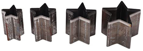 Lederstanze sternförmig 4 Größen Stahl Set Box | Scharfe Klingen aus hochdichtem legiertem Stahl, schlagfest und langlebig, sternförmige Lochung für kreative P