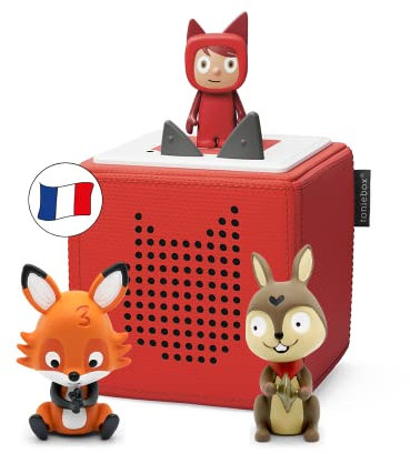 tonies Coffret Toniebox en Avant La Musique Rouge, 2 Figurines Chansons + 1 Figurine Créatif, boîte à Histoire et Musique pour Enfant 3-7 Ans, conteur d'histoire Robuste & Facile à Utiliser