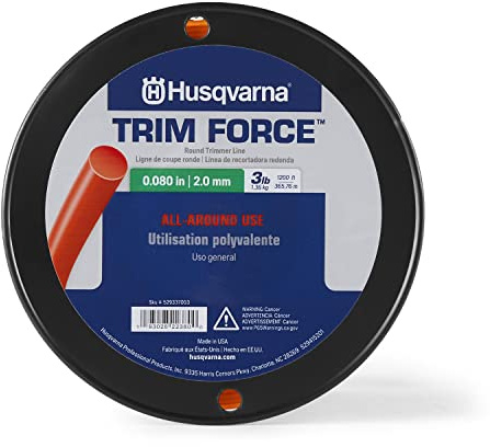 Husqvarna Trimforce 0,080 Zoll, 300 m Spulfaden für Rasentrimmer, rundum verwendbar, mit guter Haltbarkeit und Schnittleistung (1,4 kg)