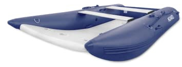 NOARD Schlauchboot | 410cm Länge | Blau/Grau | Aufblasbarer Boden für optimale Stabilität | Leicht & Einfach zu transportieren | Ideal für 6 Personen | Komplettset inkl. Zubehör