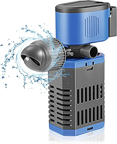 SOUSLOW 11W Filtro Acquario Interno con Flusso 1000 L/H per Acqua Pulita, Flusso d'Aria Regolabile, Basso Rumore e Silenzioso(11w)
