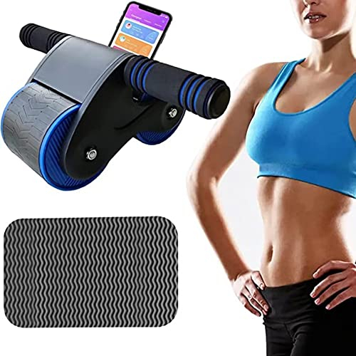 Automatisches Rebound-Bauchrad – Bauch-Roller, Ab-Roller mit Knieschonern, automatische Rückprallunterstützung und Widerstandsfedern mit ergonomischem Griff, für Bauchmuskeltrainin