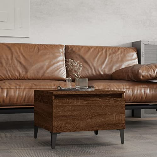 Homgoday Table d'appoint Table basse Table basse Table basse Table basse Table basse Table basse Table à thé pour salon bureau Marron Aspect chêne 50 x 46 x 35 cm Matériau dérivé du bois