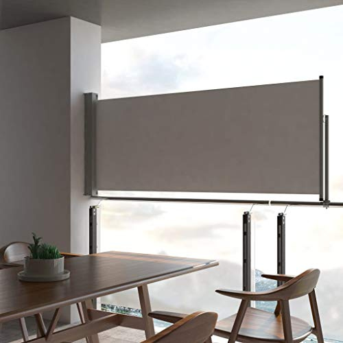 ZQQLVOO Toldo lateral para balcón, protección visual, 100 x 300 cm, gris, adecuado para terraza, jardín al aire libre