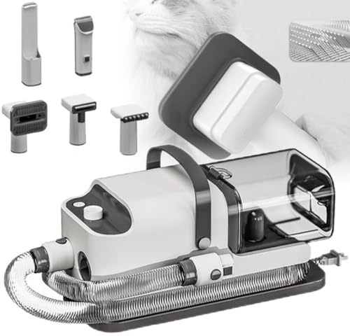 Kit aspirapolvere per toelettatura cani, Aspirapolvere per cani per toelettatura,Aspirapolvere per cani e gatti, 5 strumenti per toelettatura per tagliare peli spessi e sottili