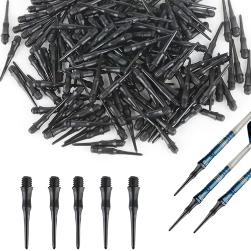 Ezydka Freccette Punta Plastica 200 Pezzi Punte per Freccette in Plastica, Punte per Freccette, Freccette Professionali Punta Plastica per Piccola estremità, Punte Freccette Soft