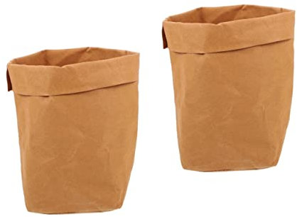OUNONA 2stücke Kraftpapier-tüten Waschbare Und Ölbeständige Aufbewahrungstaschen Für Lebensmittel Snacks Und Gemüse Multifunktionale Papiertüten Für Küche Und Haushalt