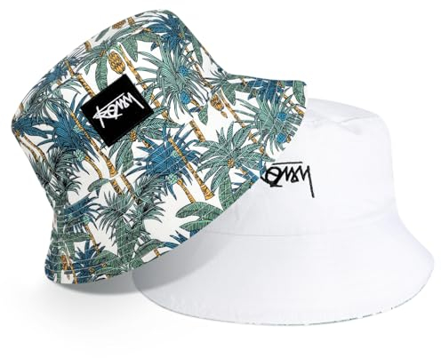 AYPOW Fischerhut Beideseitig Tragen XXL Unisex, Modisch Große Größe Breite Krempe Baumwolle Bucket Hat, Leicht Faltbar Outdoor Sonnenhut Angelhüte Eimerhut Freizeithut Sommermütze, Herren Damen 54-65